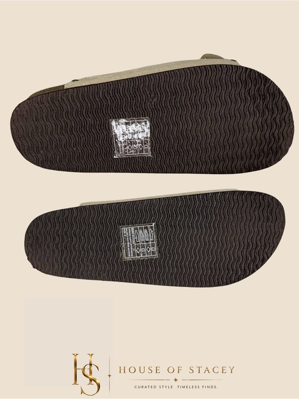Greystone Genuine Suede Studded Double Buckle Slide Sandals - Picture 8 of 11